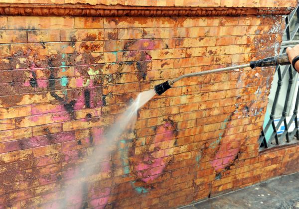 Brick Graffiti Cleaning in Binghamton